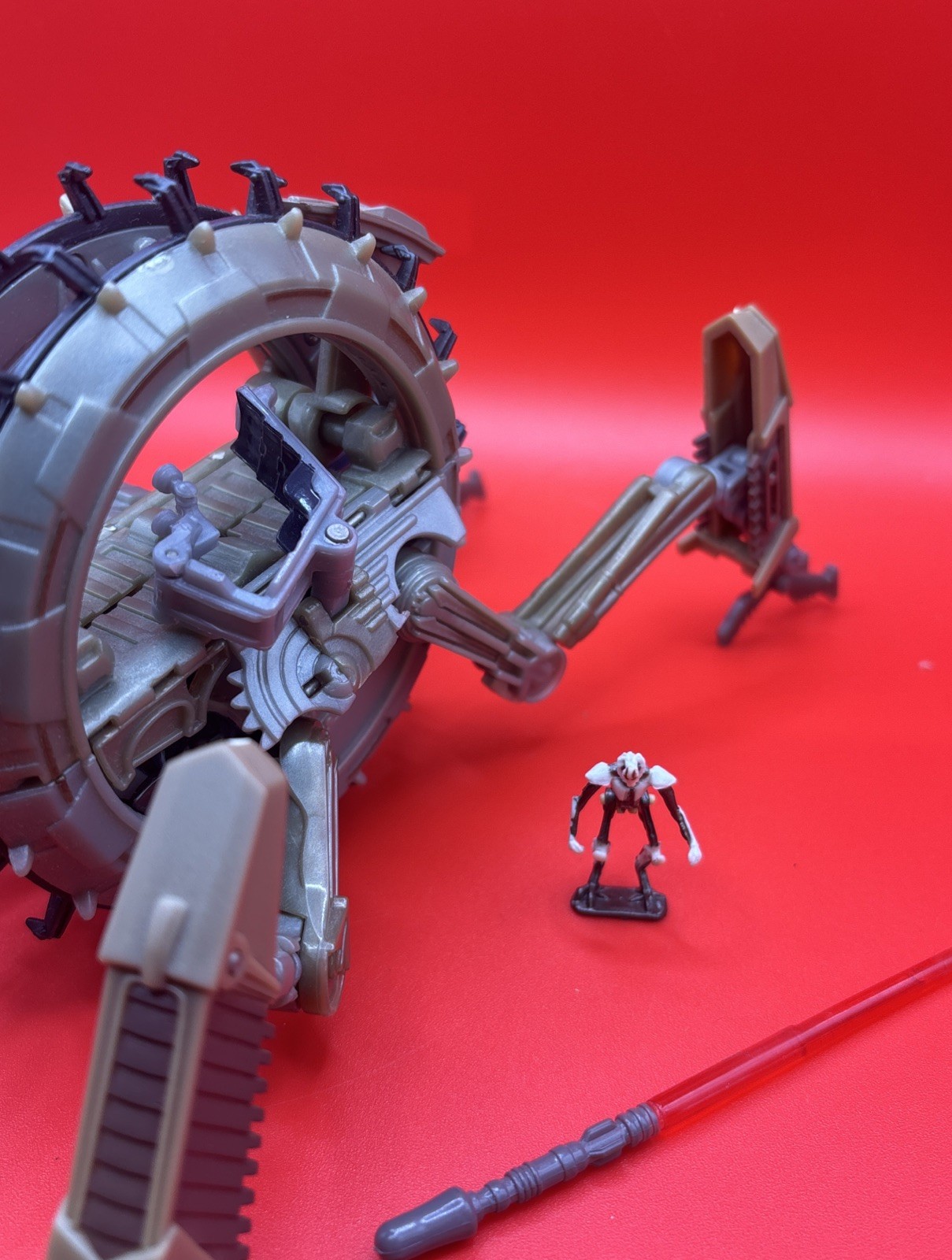 Star Wars Transformers General Grievous Wheel Bike with Spin Disk Loose 2005