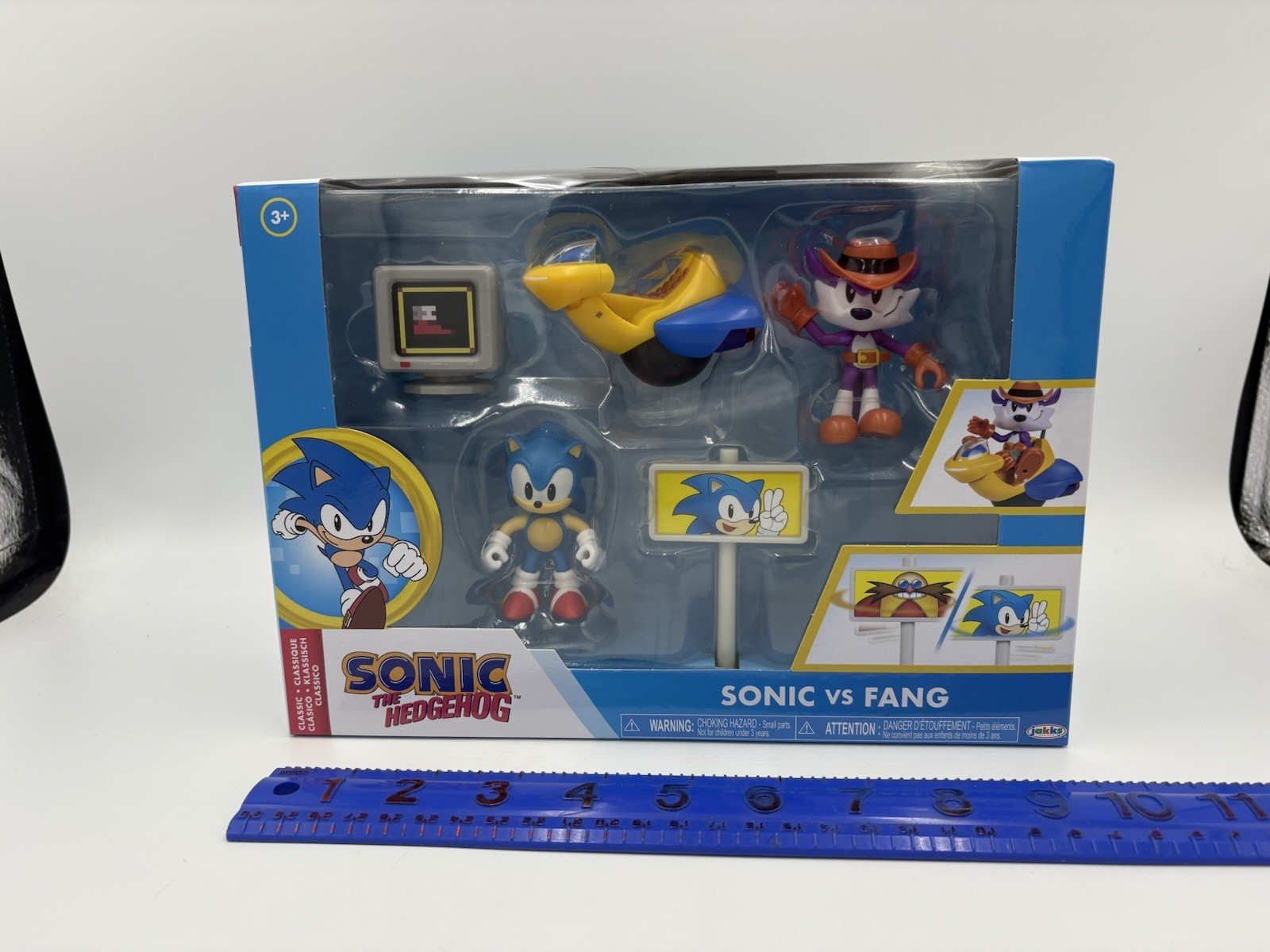 Sonic The Hedgehog Classic Jakks Pacific Sonic vs Fang 2.5&Prime; tall Playset