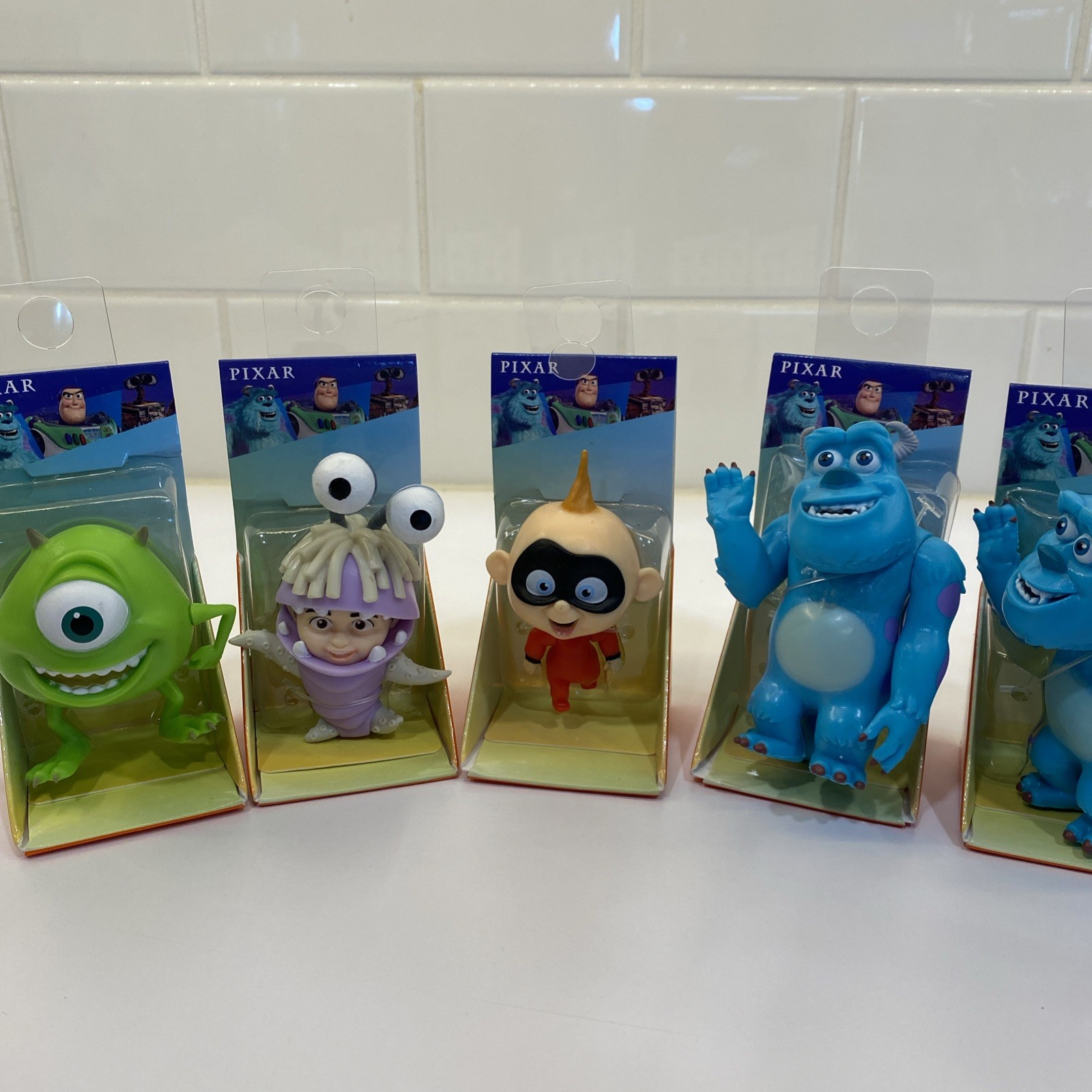 5x Monsters Inc Incredibles Disney Pixar Mini Vinyl Figures New Bday Party Lot!