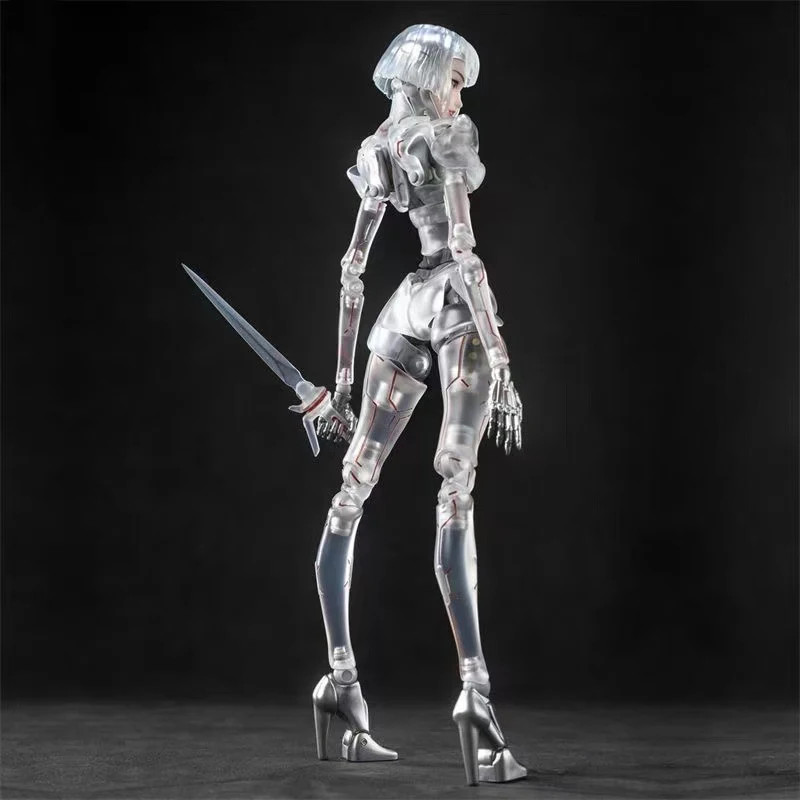 18CM Bone Workshop 1/12 AI Agent Lady Transparent Mechanical Figure Toy