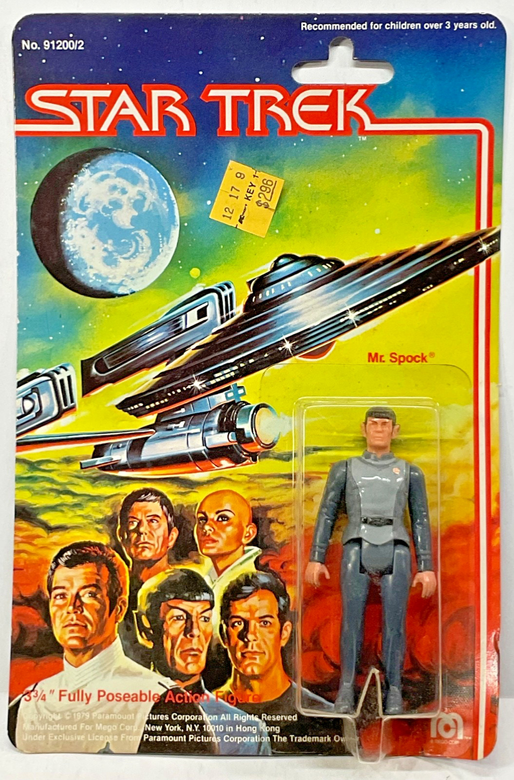 1979 MEGO STAR TREK MR. SPOCK FIGURE IN PACKAGE 3 3/4&Prime; LEONARD NIMOY