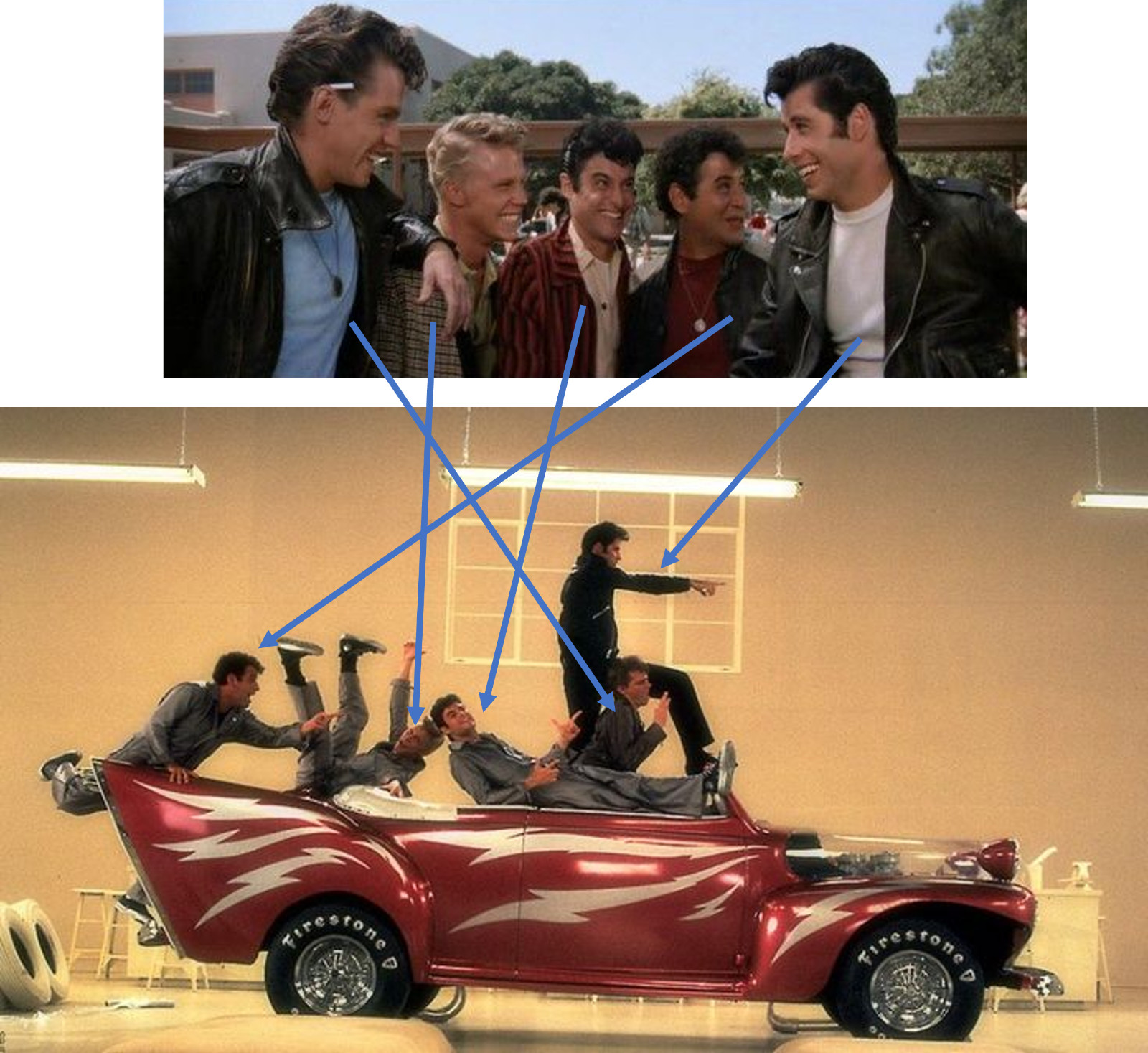 Grease Lightning Danny Kenickie Doody Sonny Putzie 1:18 3D Printed 5 Figure set