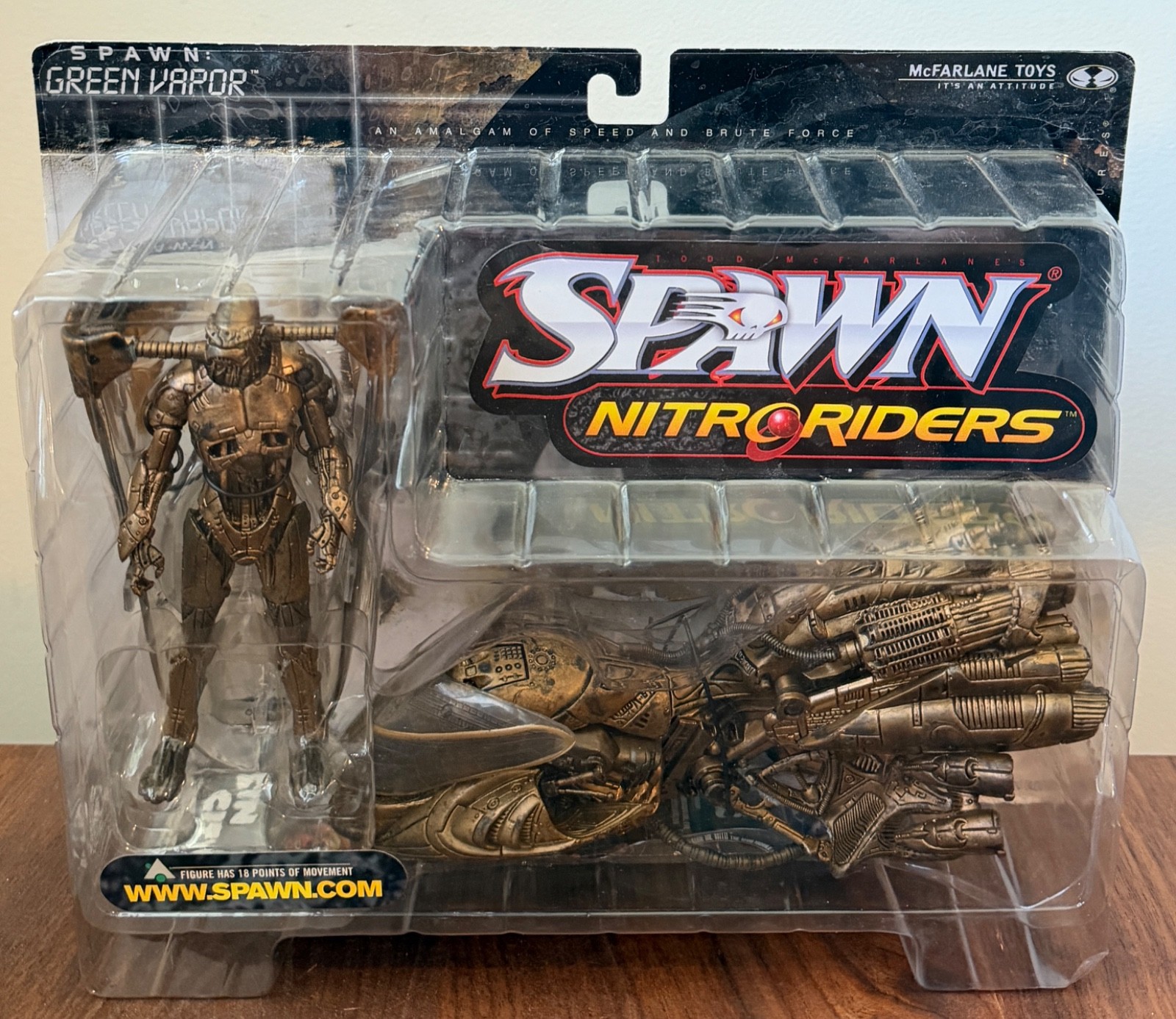 Spawn Nitro Riders Green Vapor Gold Action Figure McFarlane Series 16 New 1999