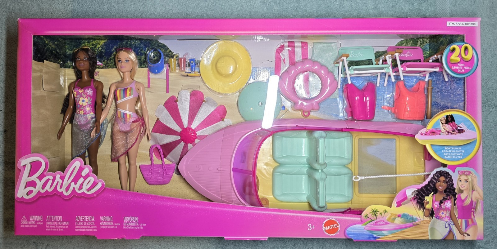 Unopened! Barbie Lake Adventure Playset with 20+ Acc. Dolls Chairs Life Vests!!
