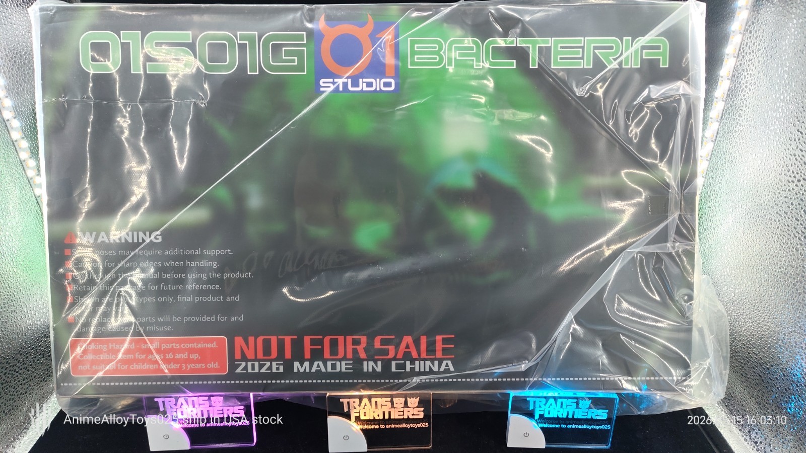 01 Studio Bacteria 01S01G Cell Unicron Transparent Green Version USAship