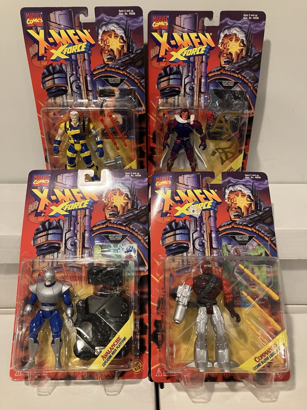 1995 Toy Biz X-FORCE LOT CABLE EXODUS COMMANDO AVALANCHE MOSC X-MEN 97! MCU!