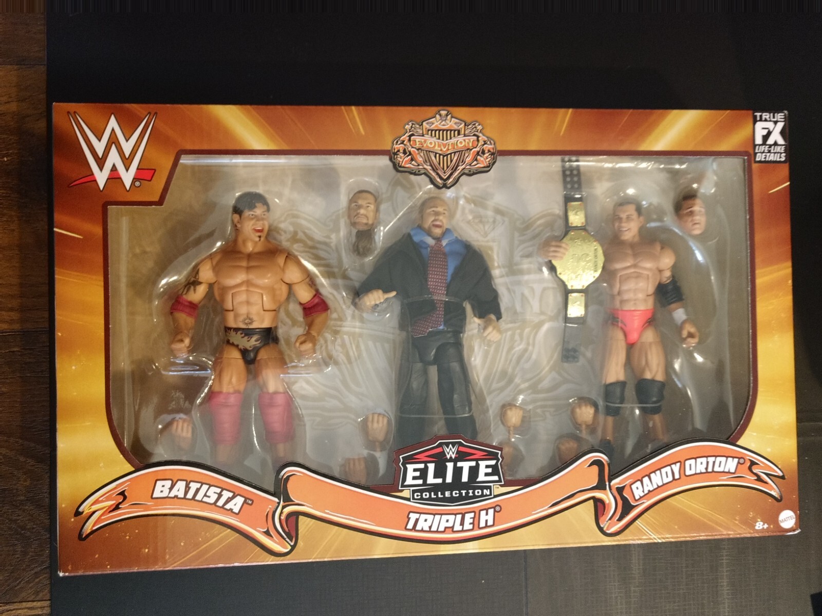 Mattel WWE Elite Evolution Figure Set 3 Pack Triple H Randy Orton Batista NEW