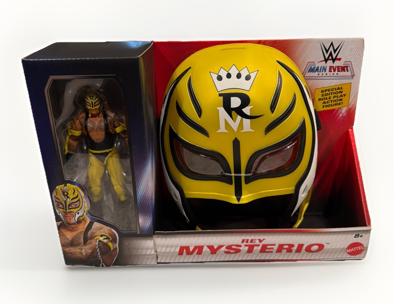 Rey Mysterio Role Play Mask and Main Event Figure Mattel WWE Toy Wrestling NEW