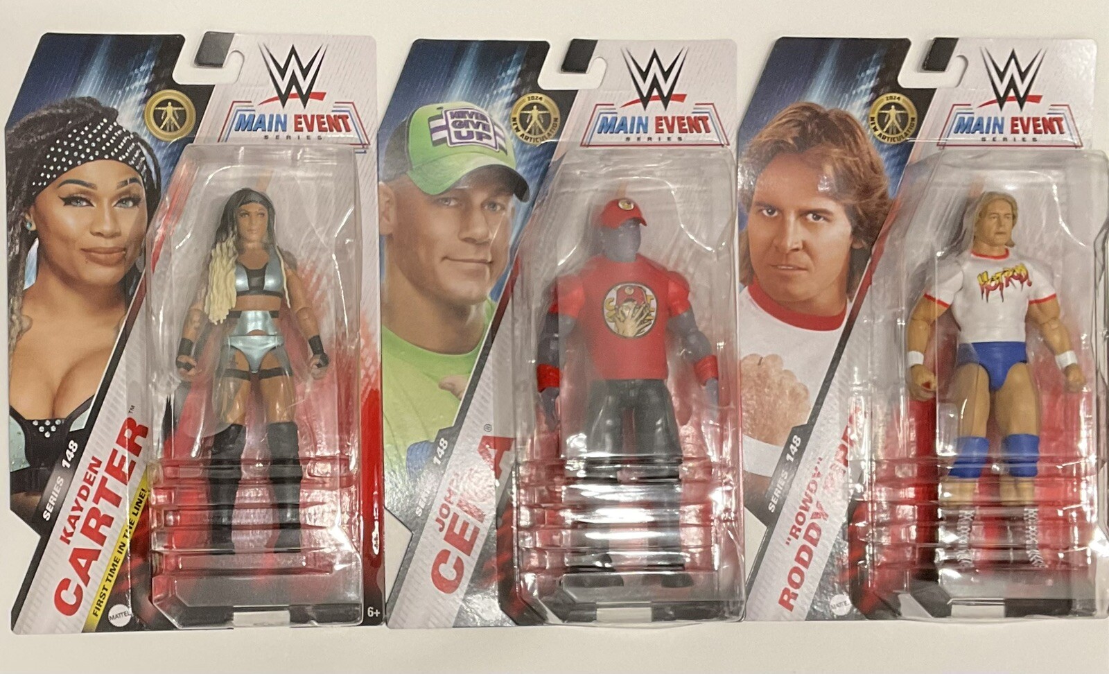 WWE Basic 148 Main Event Lot Of 3 Kayden Carter John Cena Chase Rowdy Figure 6”
