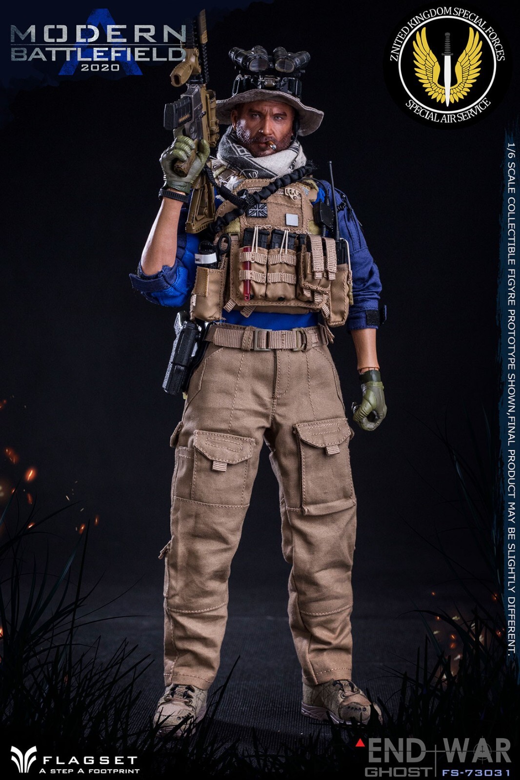 Flagset FS73031 1/6 Modern Battlefield End War Ghost 12&Prime;Male Figure Model