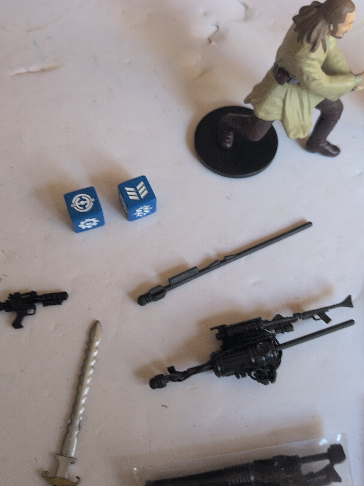 Applause Vtg Star Wars Action Figure SET 1999 Damaged With Weapons And Dice