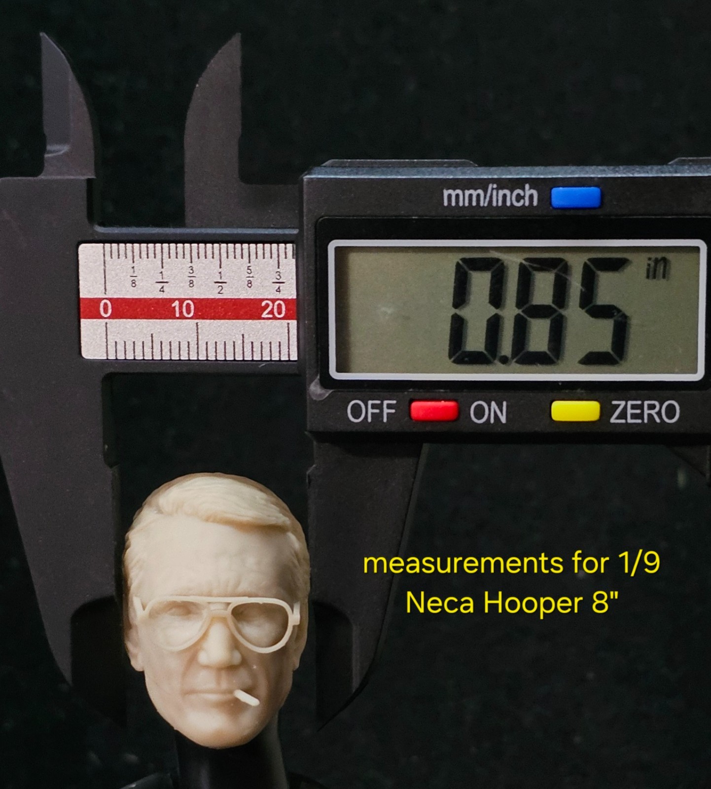 1:12 1:10 1:9 1:6 JAWS CHIEF MARTIN BRODY CUSTOM HEAD SCULPT UNPAINTED