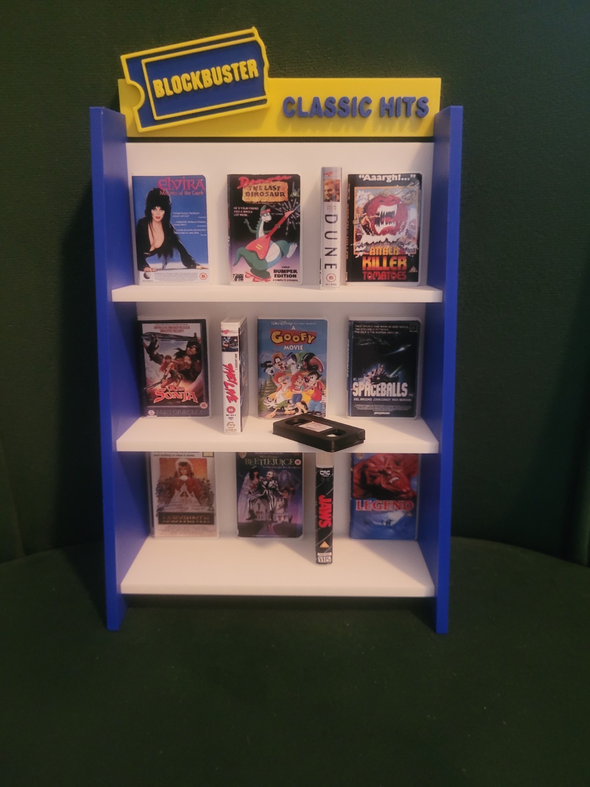 1/6 SCALE CUSTOM VHS TAPES AND CASES WITH STAND DOLLHOUSE MINIATURE