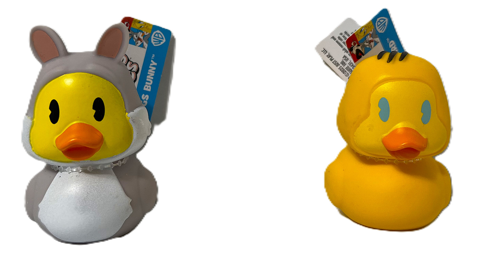 Set of 2 Looney Tunes BUGS BUNNY & TWEETY BIRD 2.5&Prime; Rubber Duck Jeep Duck NWT