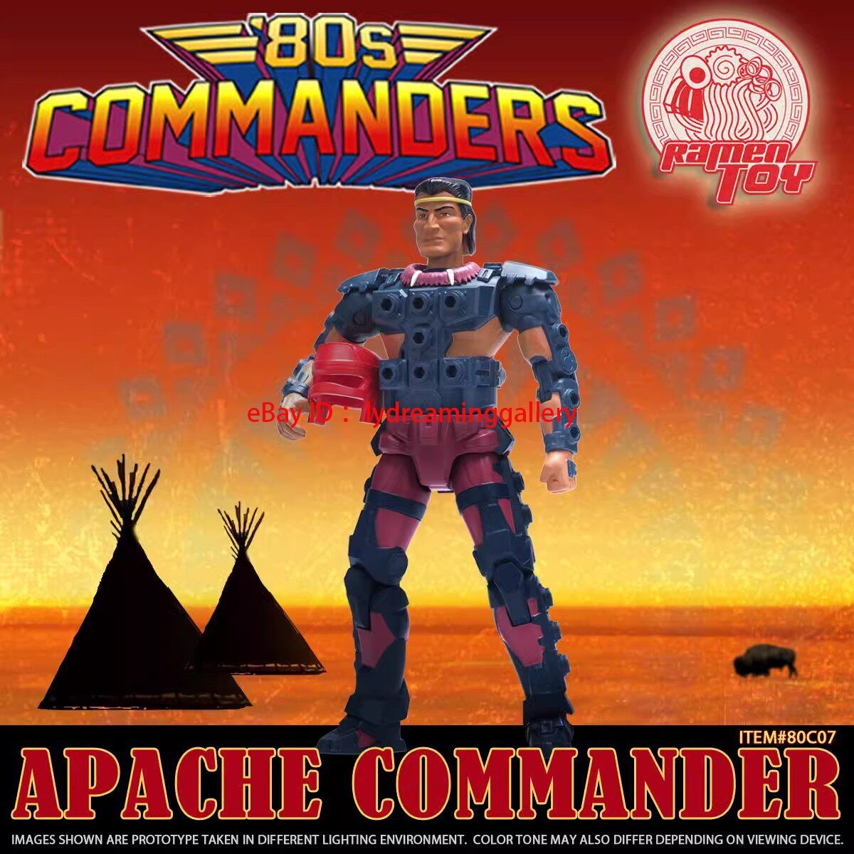 Ramen Toy 80s Commanders Apache Commander 1/12 Limited Collectible Action Figure