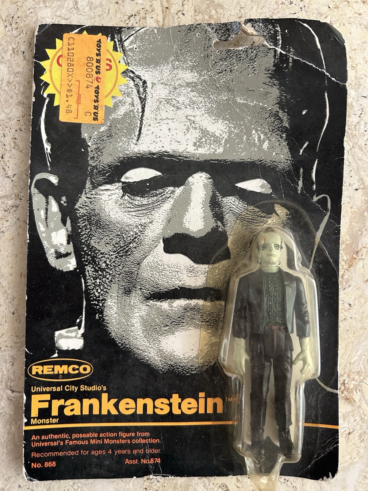 REMCO Universal FRANKENSTEIN Mini Monsters 1980 No. 868 Mint Figure on Worn Card