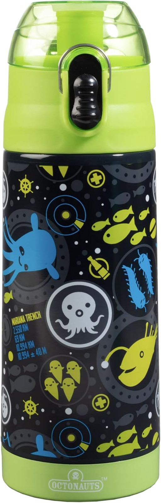 above & beyond Stainless Steel 13 Oz Reusable Water Bottle for Kids, Lime- Doubl