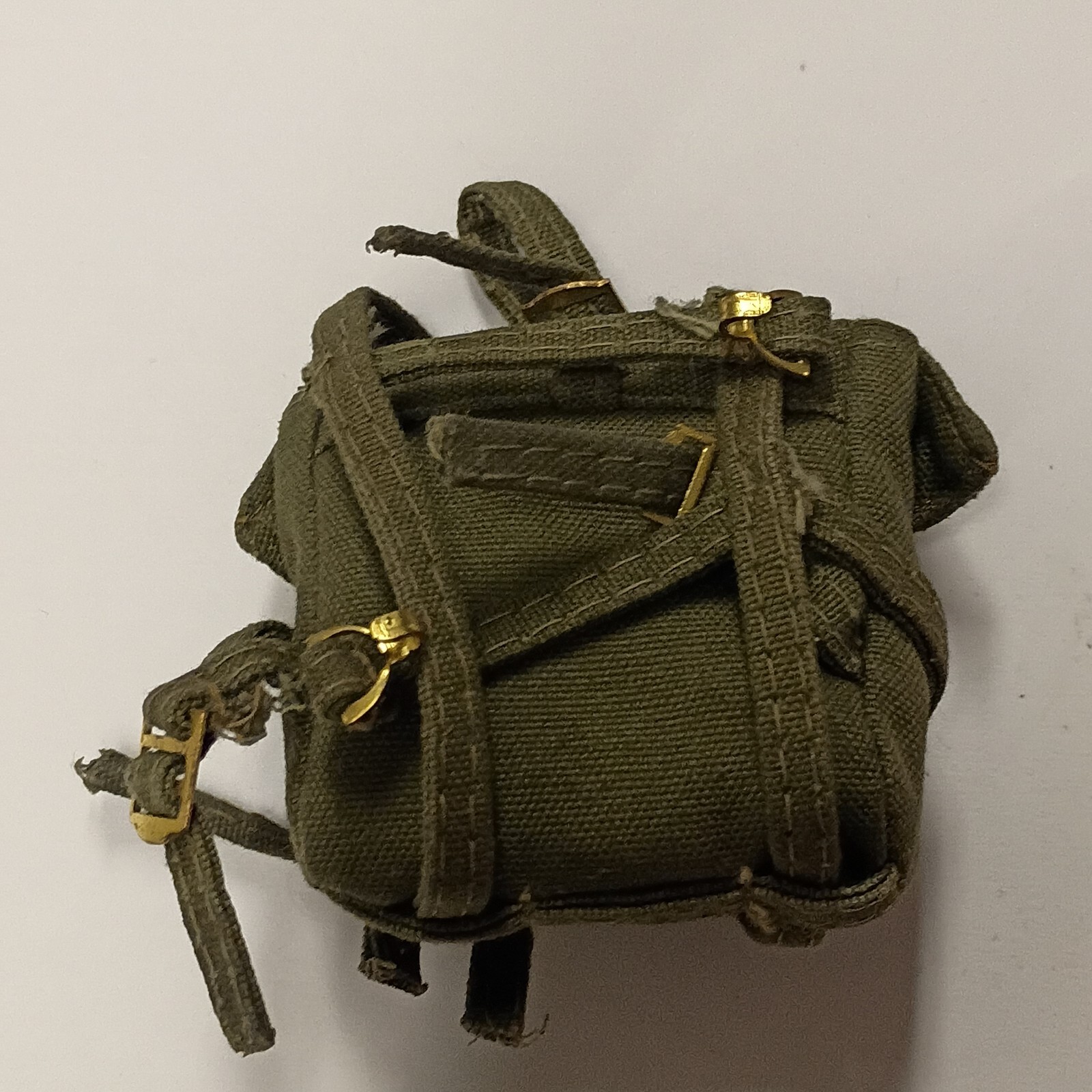 Vintage GI Joe 1964 Green Ruck Sack With Straps And Buckles One Strap Not Intact