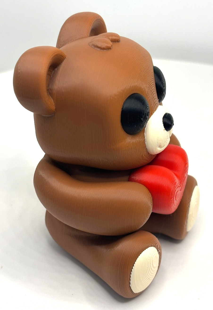 Cute 3D Printed Flexible Teddy Bear with Heart “Honey” – Valentine&rsquo;s Day Gift