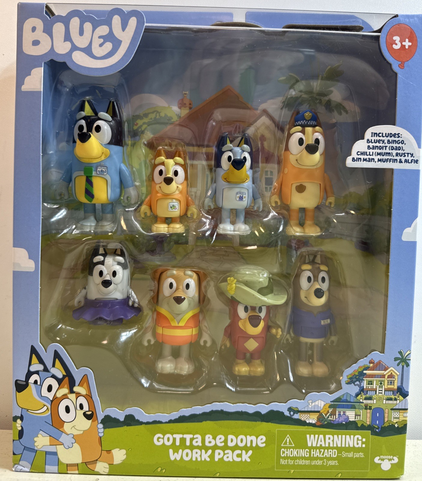Bluey&rsquo;s Gotta Be Done Work Pack, 2.5-3&Prime; Articulated Action Figures, Dogs