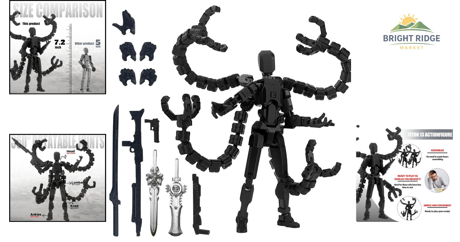 7.2 Inch Multi-Jointed Action Figure for Desktop Decoration and Play Activities