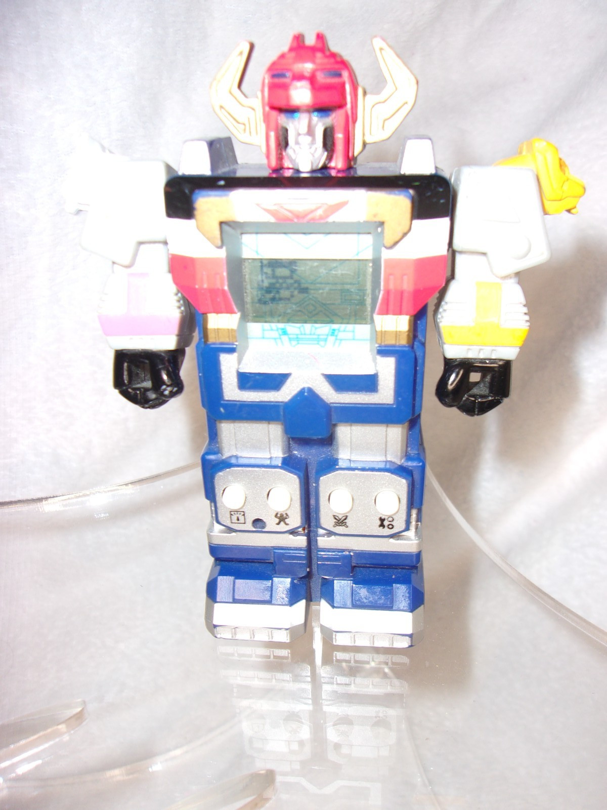 1998 Bandai Megazord LCD Handheld Video Game Figure Power Rangers Blue V Works!!