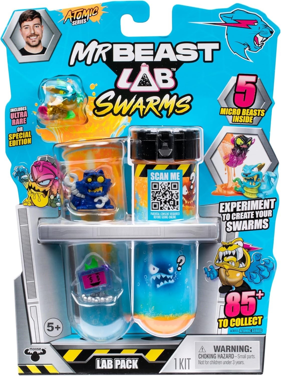 Exciting Swarms Atomic Lab 5 Pack – Mix, Shake, Reveal 2 Mystery Micro Beasts!