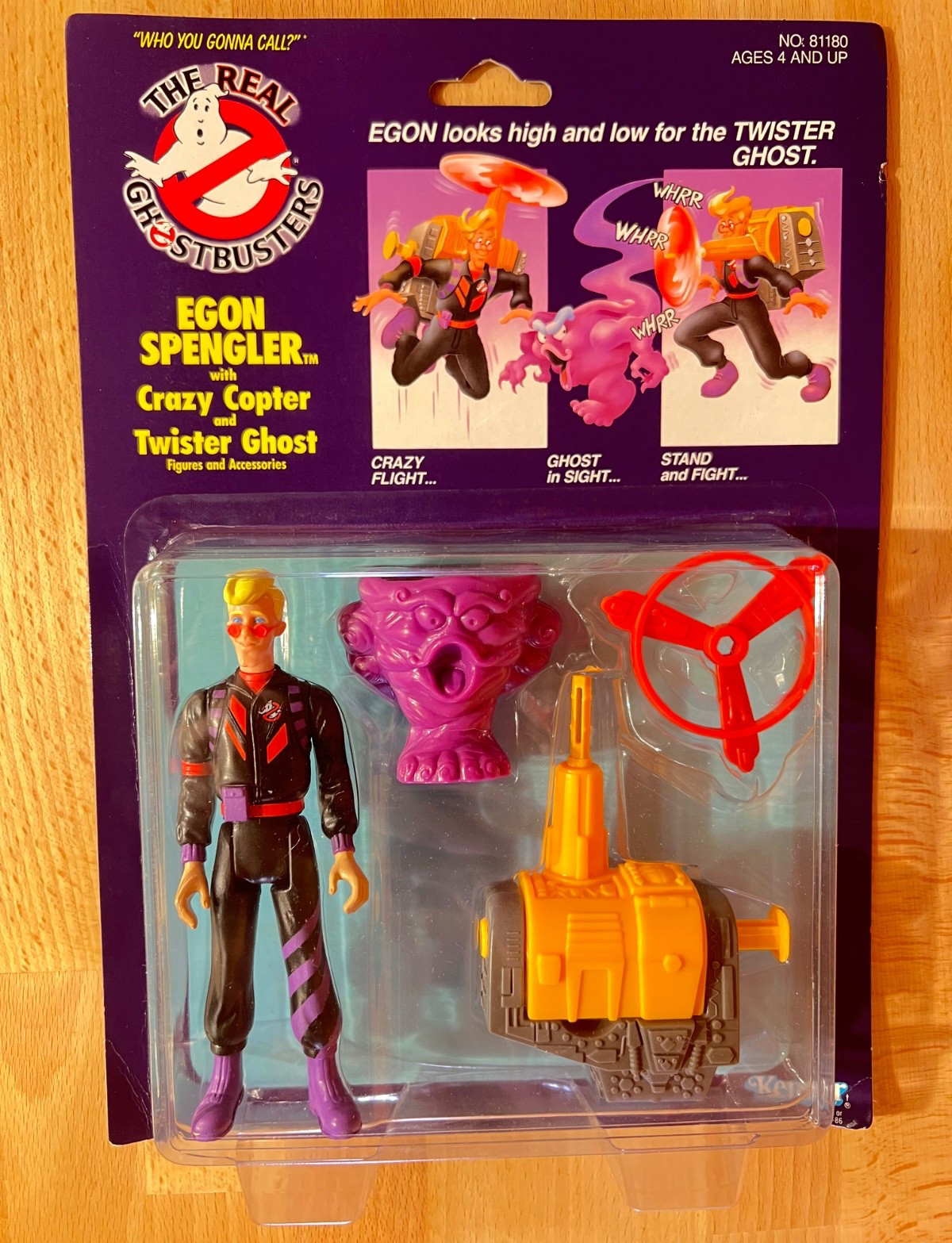 Vintage 1986 The Real Ghostbusters Egon Spengler with Crazy Copter Twister Ghost