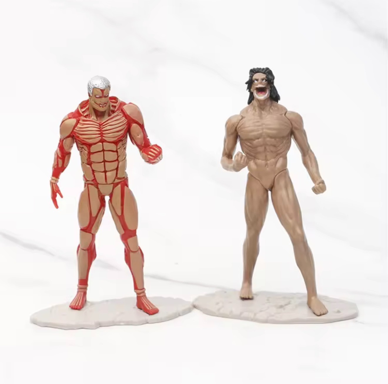Attack on Titan 8PCS Action Figure Set Eren Yeager Armored Titan Anime 4-5in toy