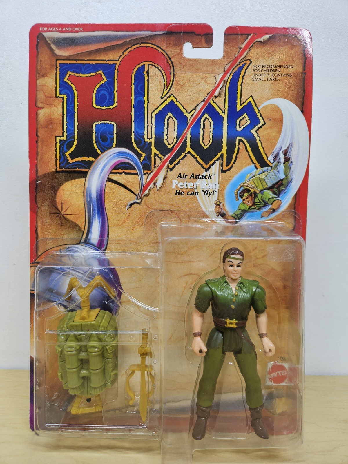1991 Hook Movie Mattel AIR ATTACK PETER PAN 5&Prime; Action Figure , New On Card!