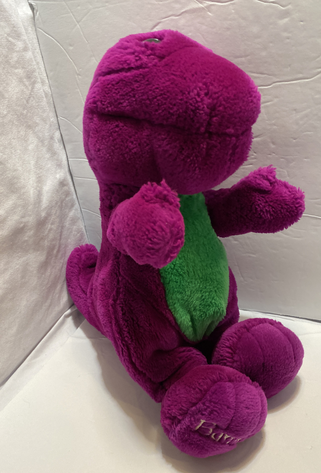 Vintage 1992 The Lyons Group Barney Plush Stuffed Animal 13 Inch Mouth Is Closed