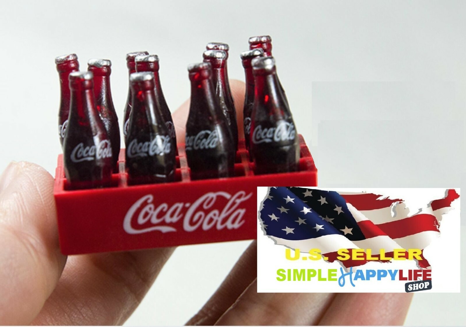 12 x 1/12 coke Bottles And Crate Dollhouse Miniature Bar Drink Decor Hot Toys US