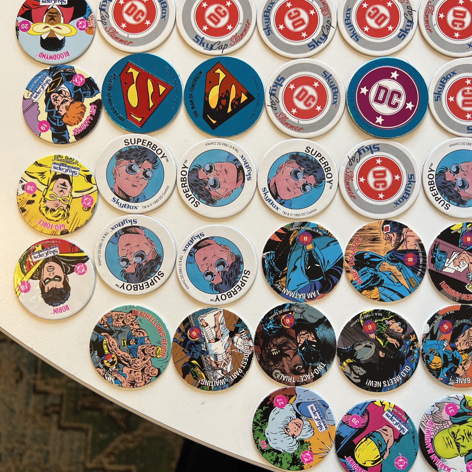 HUGE DC Comics POGS Milk Caps Lot Superman Batman Shazam Green Lantern Joker