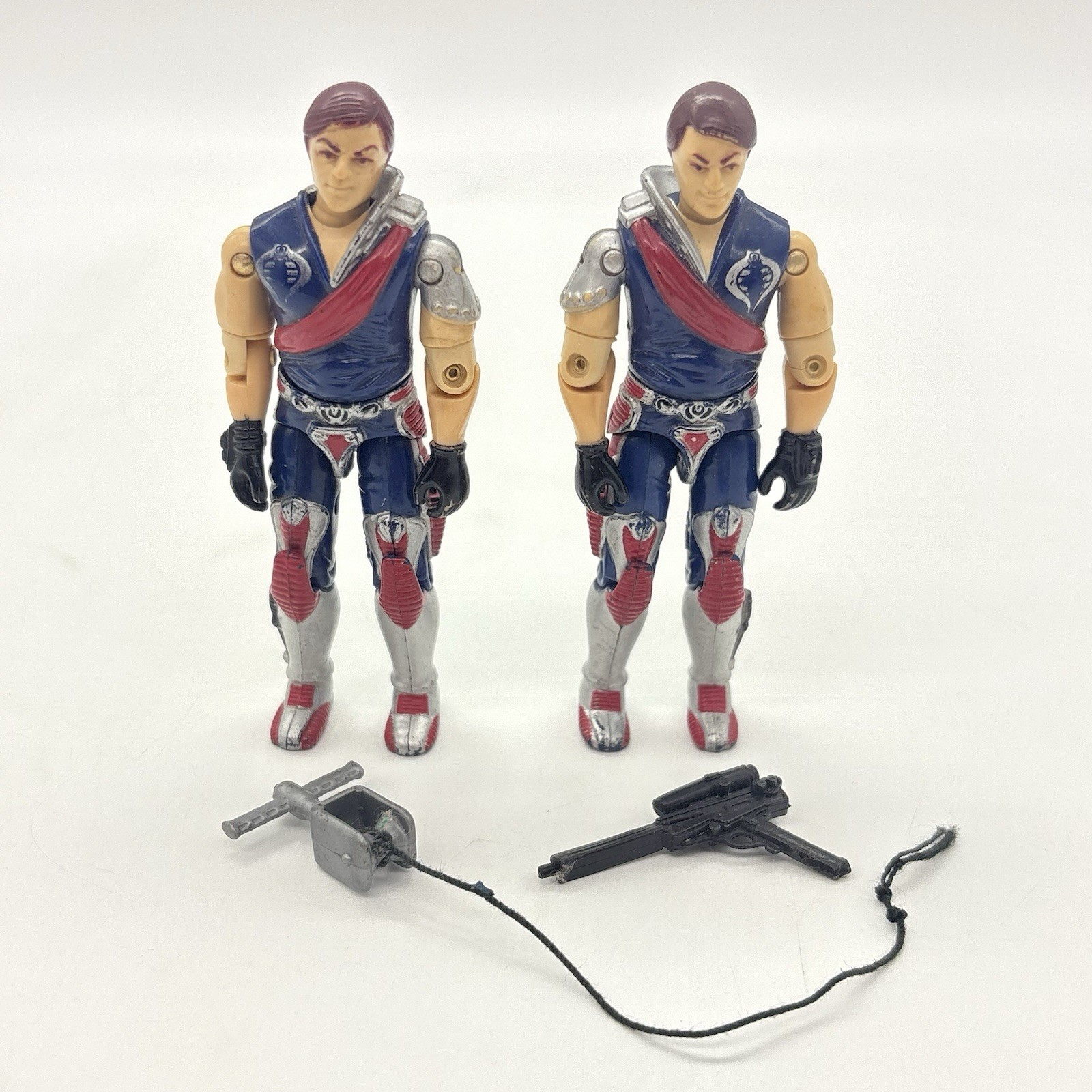 G.I. Joe Crimson Guard Twins Tomax Xamot 3.75&Prime; Action Figures Vtg 1985 GI Joe