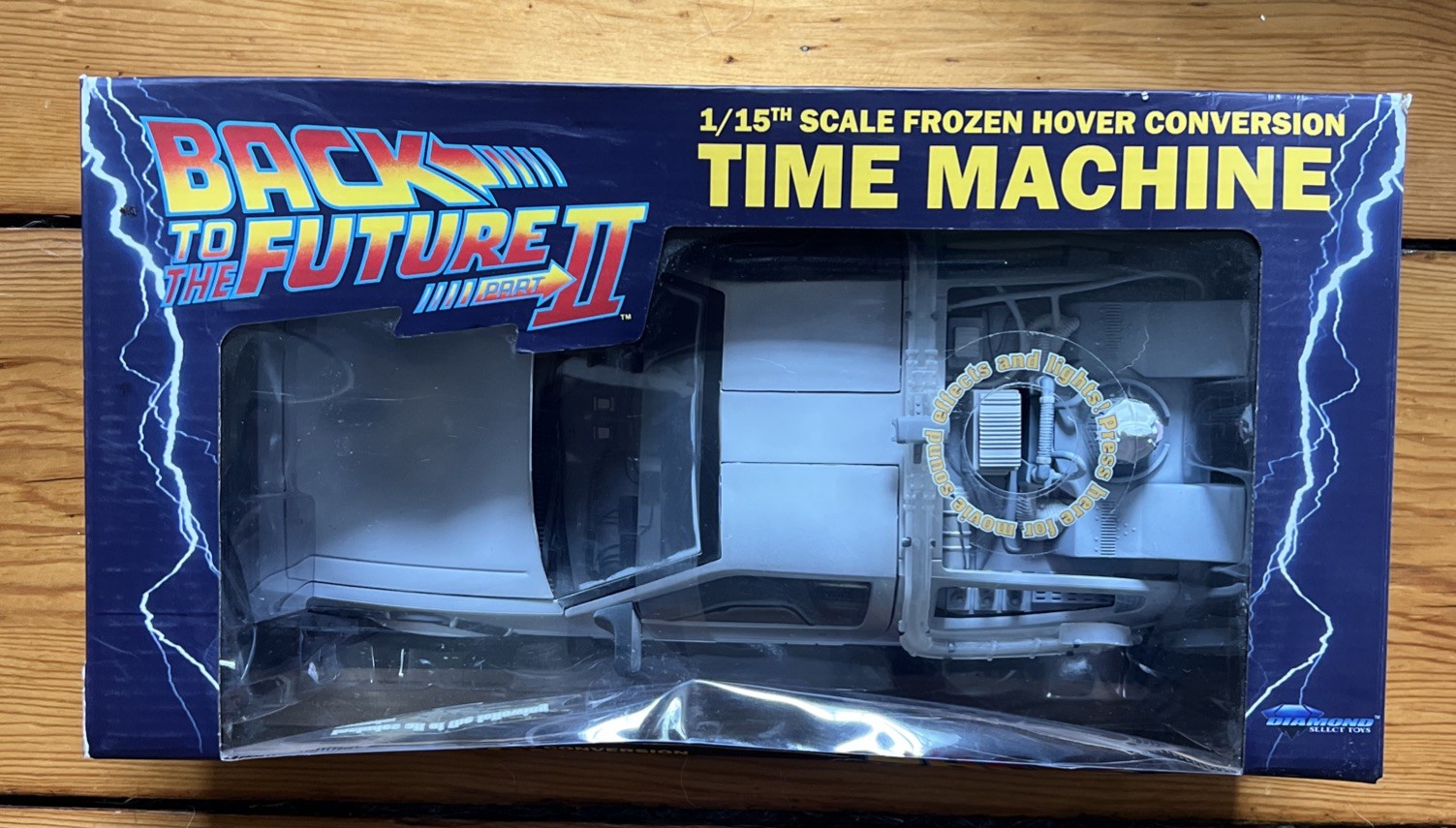 Back to the Future 2 Time Machine 1/15th Scale Frozen Hover DeLorean Brand New