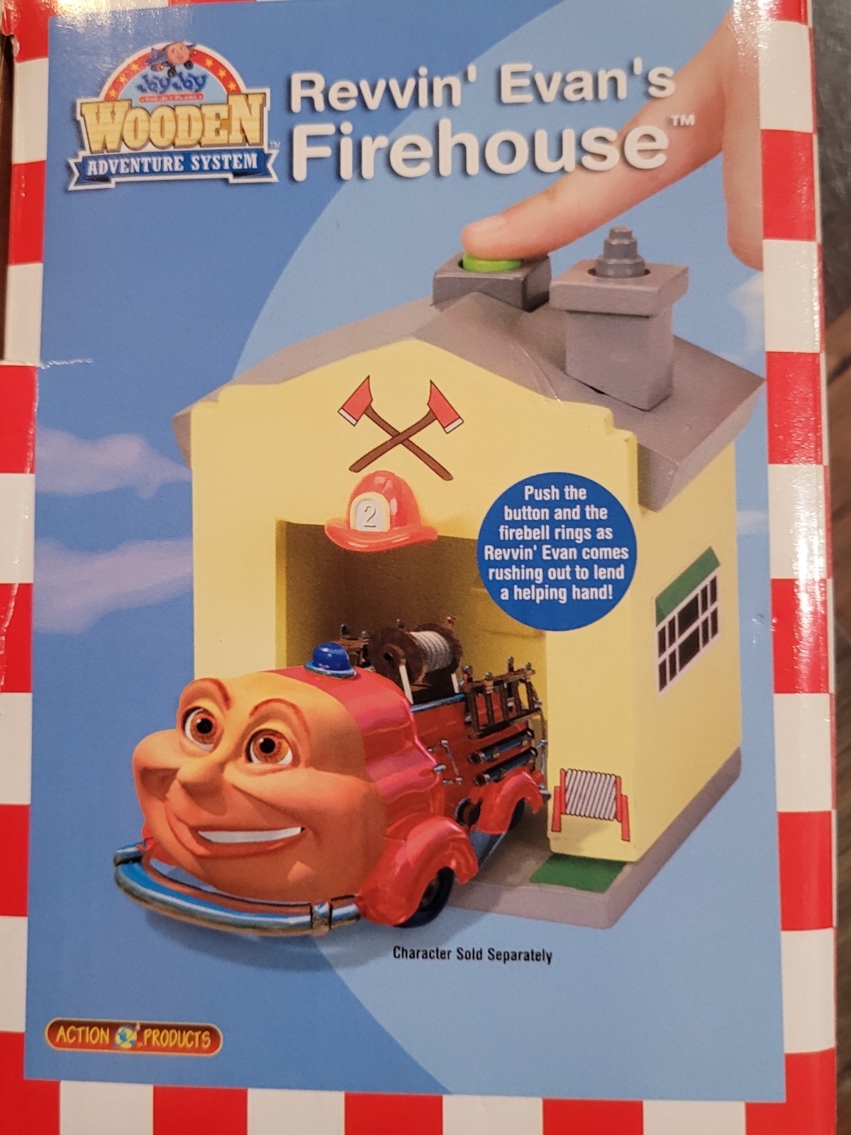 2002 Jay Jay the jet plane REVVIN&rsquo; EVAN&rsquo;S FIREHOUSE wooden adventure system NIB