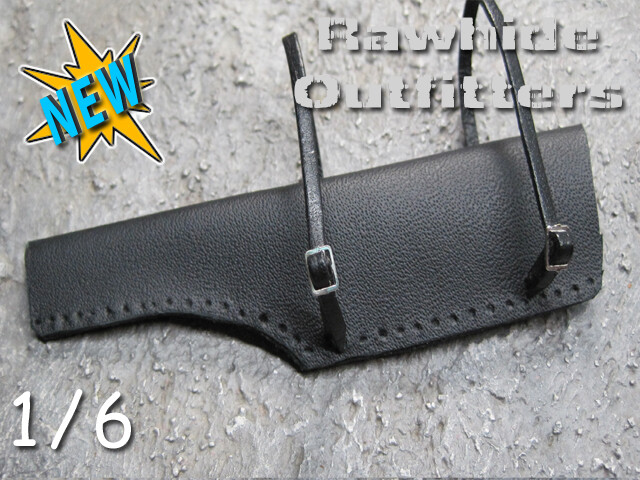 1/6 Scale Black Genuine Leather Rifle Scabre with Saddle Straps