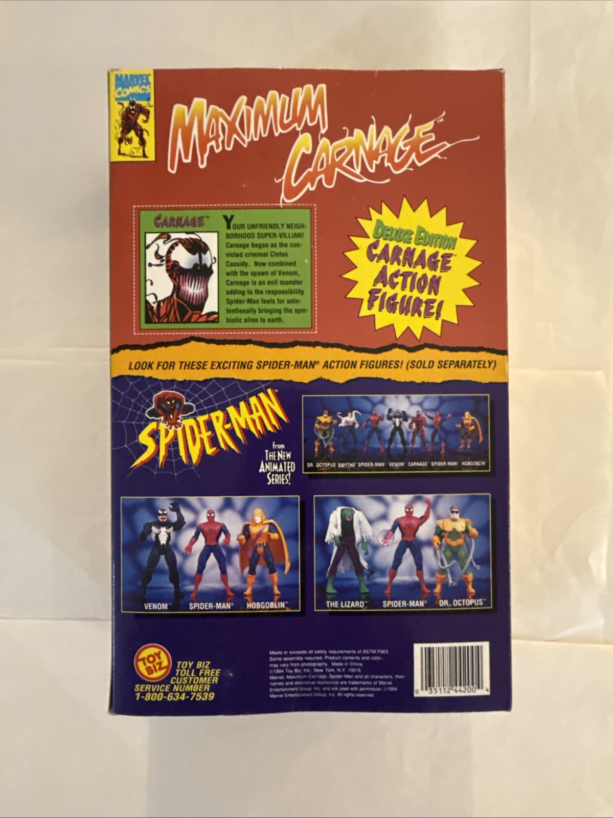 Marvel Comics CARNAGE Action Figure 10in Deluxe Edition NIB