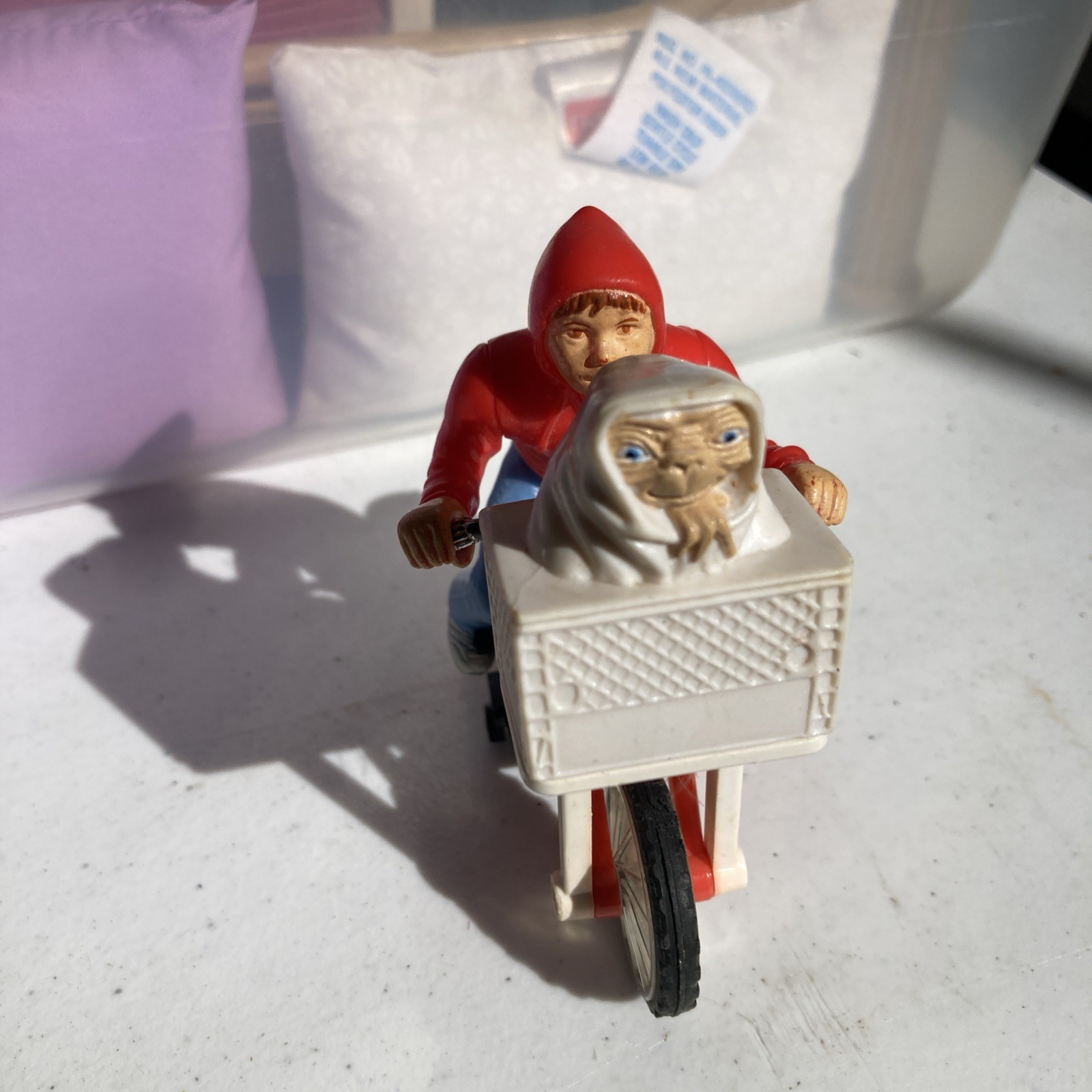 1982 E.T. EXTRA TERRESTRIAL WITH ELLIOTT on Bike Vintage toy 3-3/4”