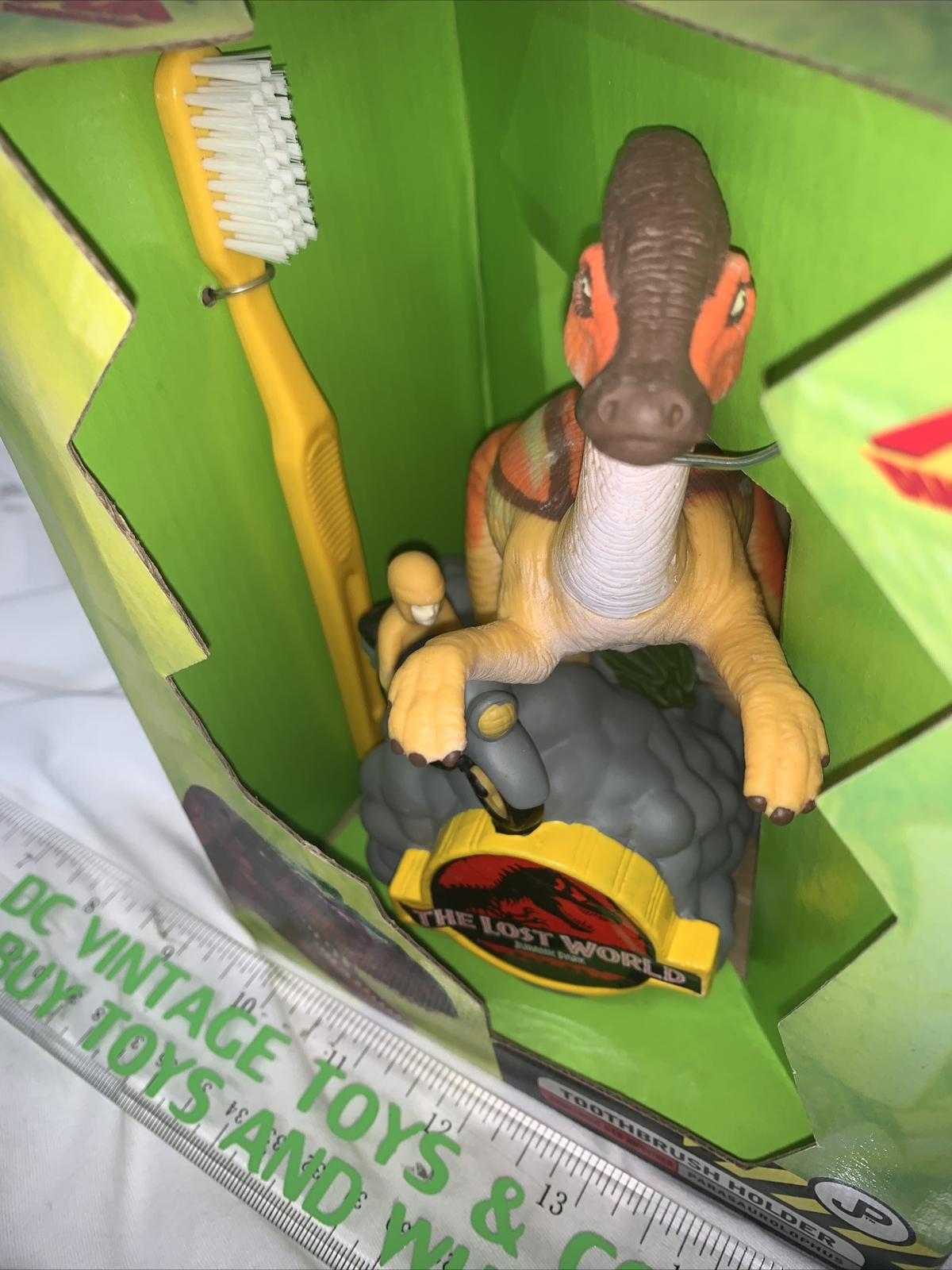 RARE 1997 THE LOST WORLD JURASSIC PARK DINOSAUR TOOTHBRUSH HOLDER