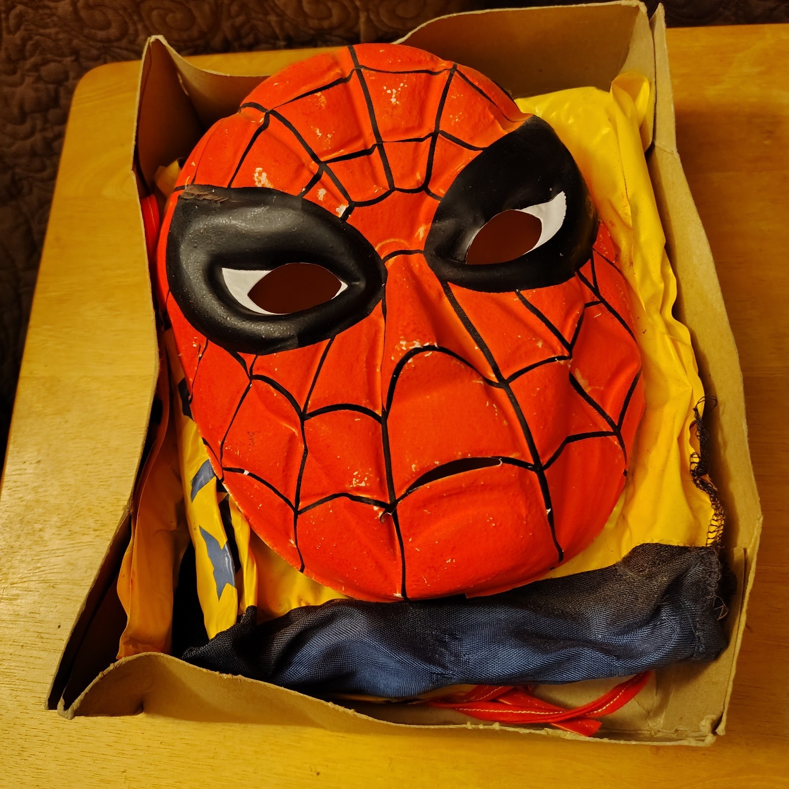 1972 Ben Cooper Silver Age Spiderman Complete Mask and Costume USED