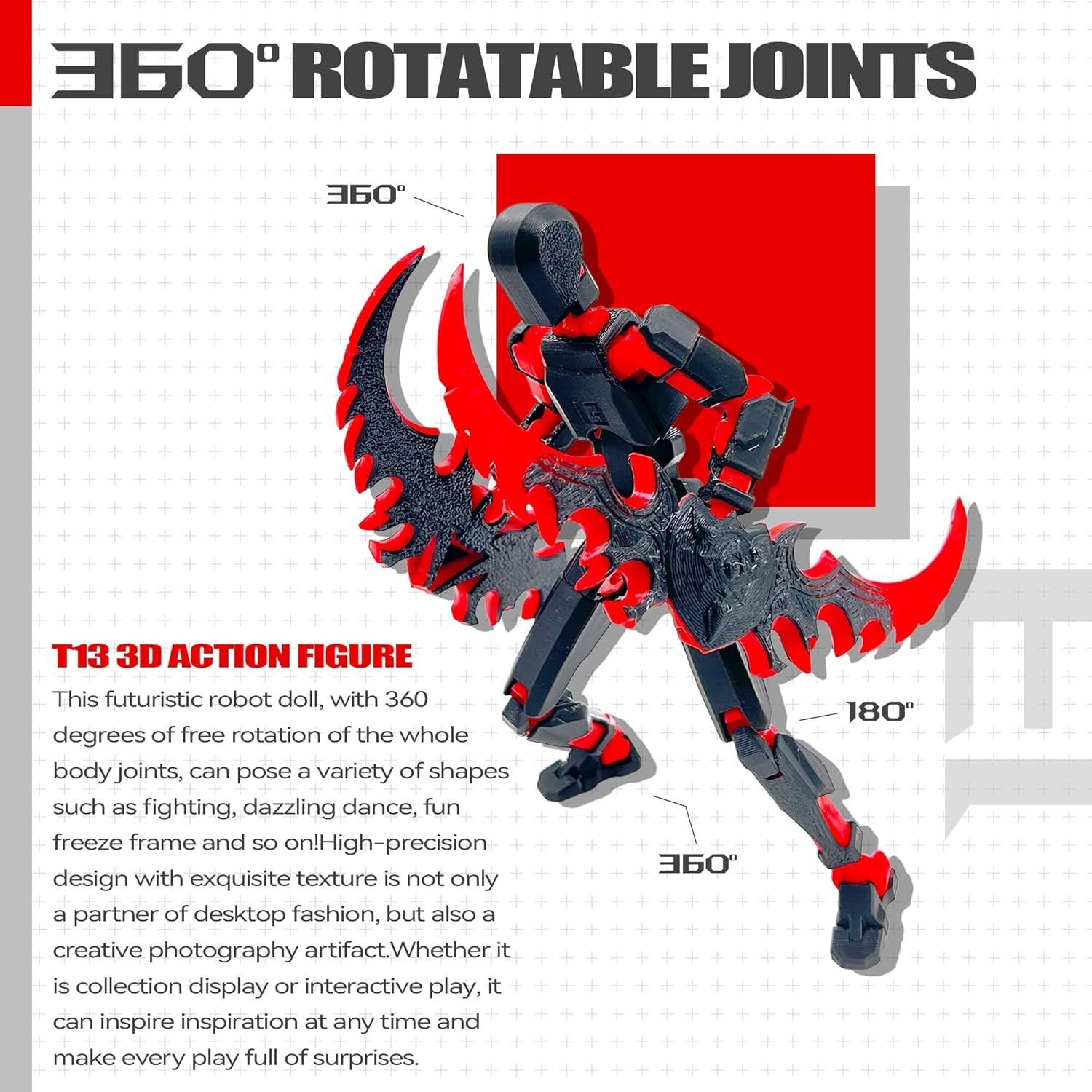 T13 3D Action Figure Set Assembly Completed,Dummy Robot Titan 13 Action Figur…
