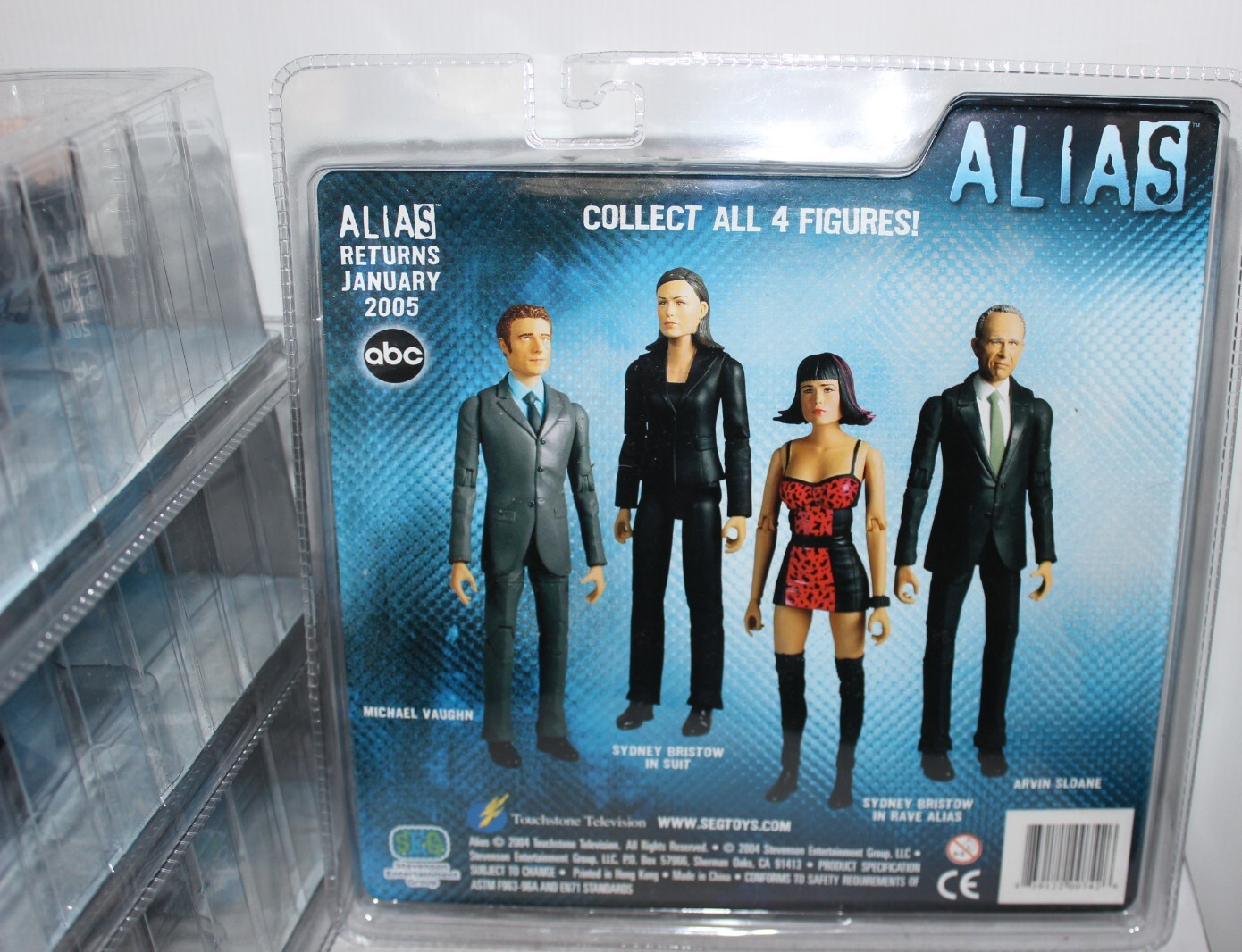 Set of 4 x 2004 Alias action figures Sydney, Arvin & Michael. New ex shop stock