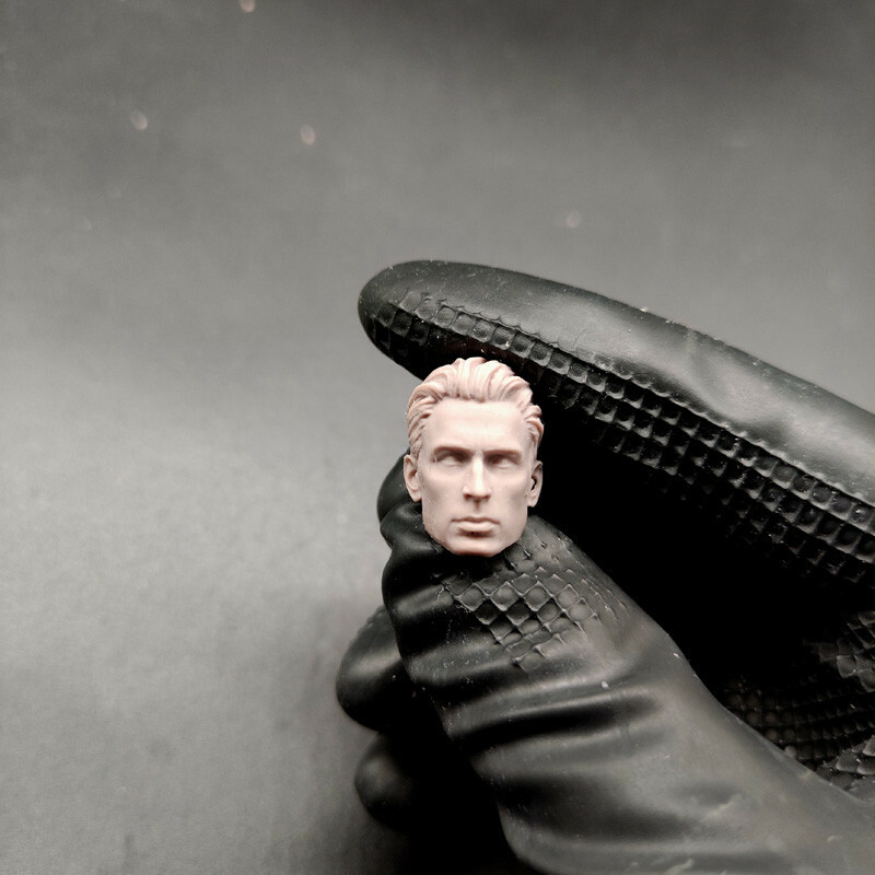 1/12 Scale The Handsome Chris Evans Head Sculpt Unpainted Fit 6&Prime; ML Body A Style