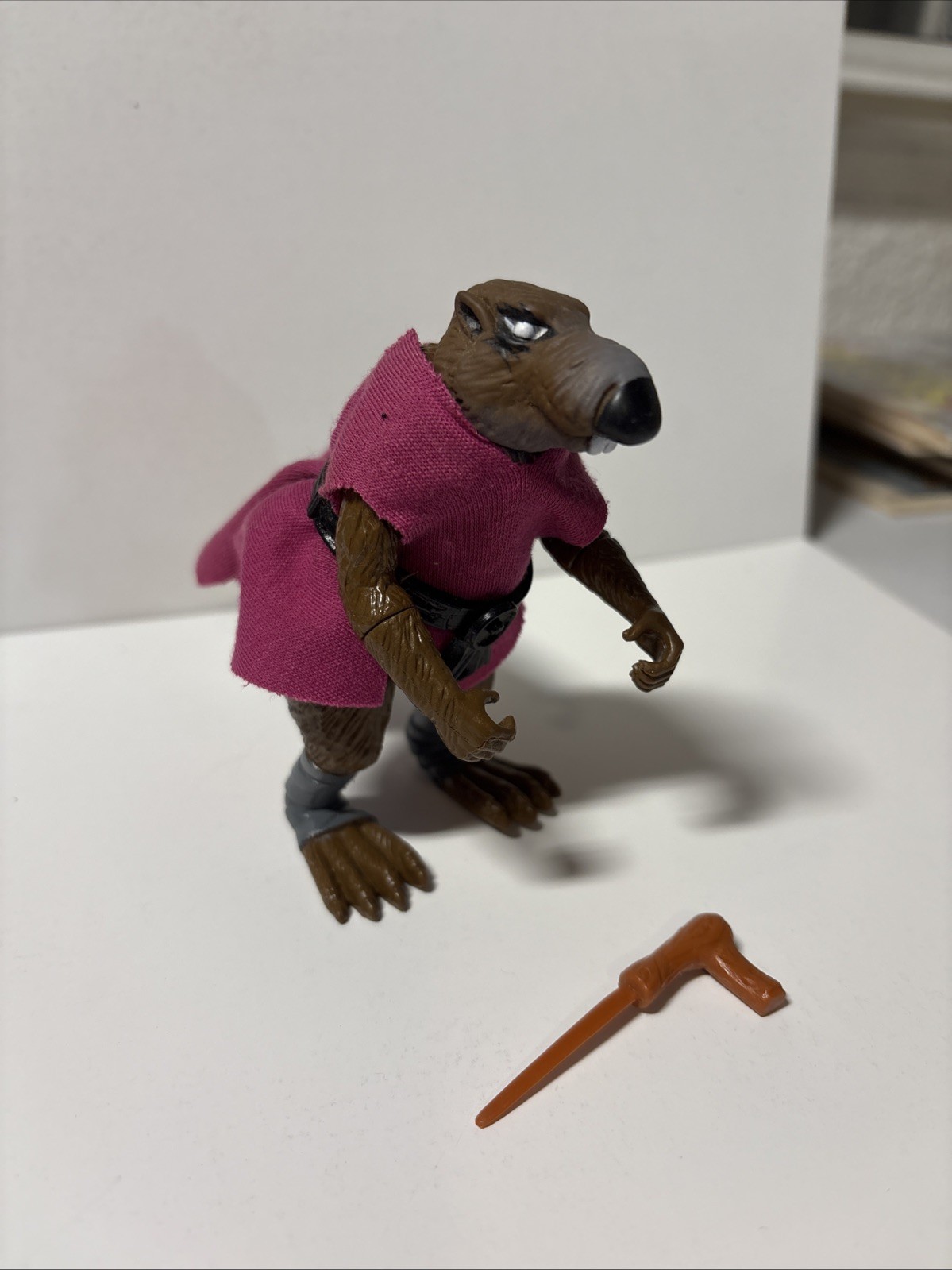 Vintage 1988 Teenage Mutant Ninja Turtles Splinter Action Figure As Shown