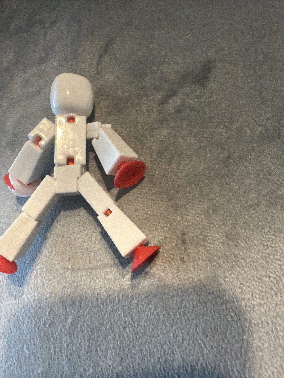 White Zing StikBot White with Red Hands Suction Cups VERY HARD TO FIND *RARE*
