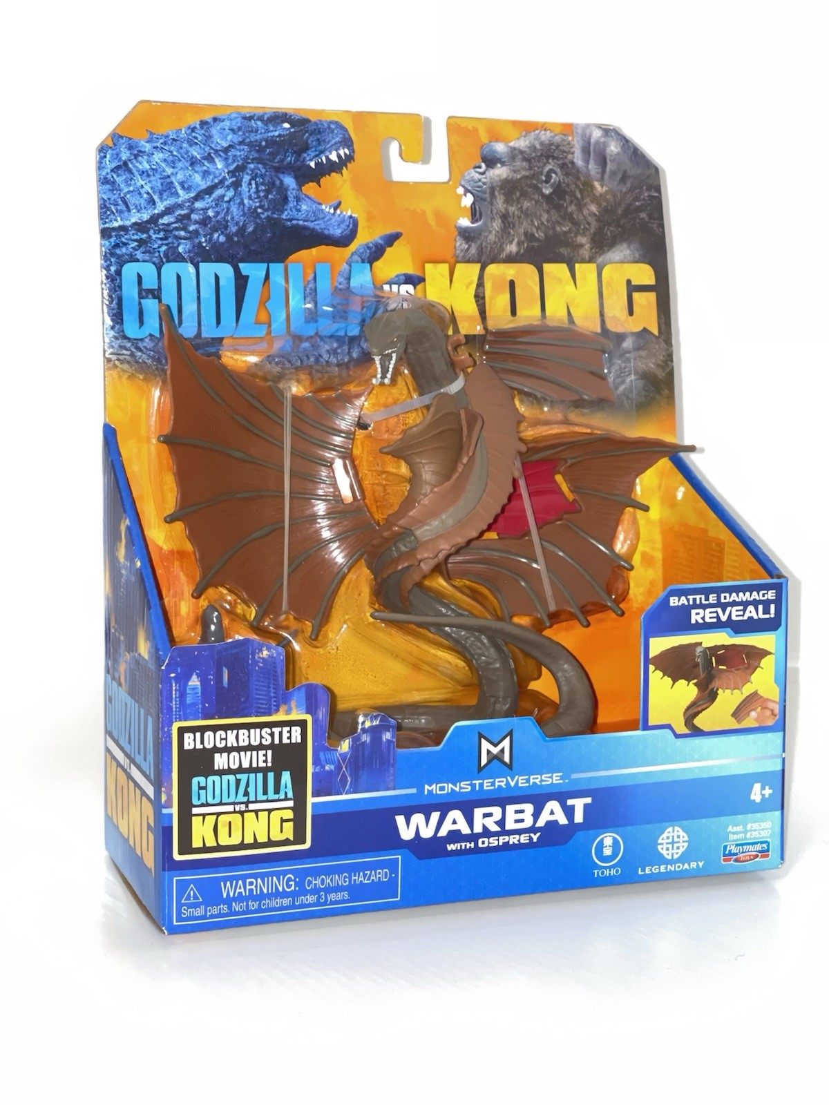 NEW PLAYMATES TOYS MONSTERVERSE GODZILLA VS KONG WARBAT WITH OSPREY 6 INCH RARE