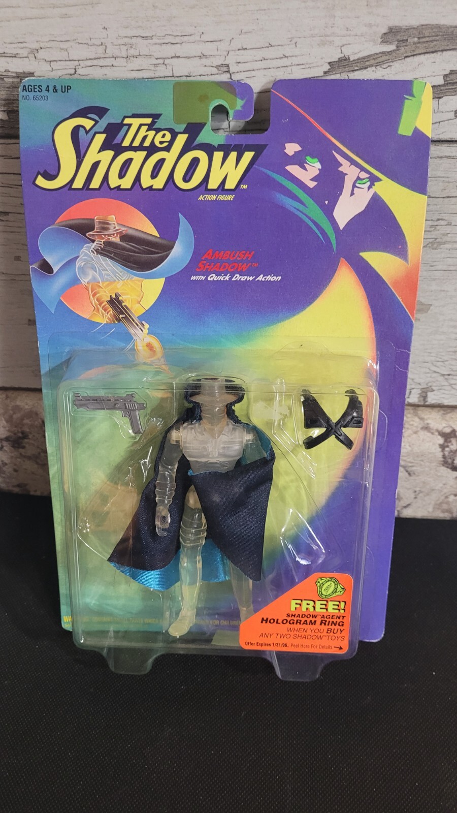 Vintage 1994 Kenner The Shadow Ambush Shadow Figure Sealed! Quick Draw Action!
