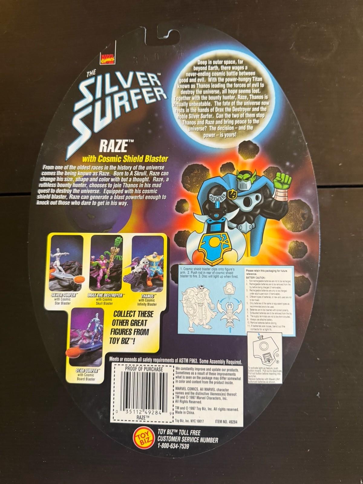 1997 ToyBiz Silver Surfer Cosmic Power Blasters Set Complete Thanos Raze Drax