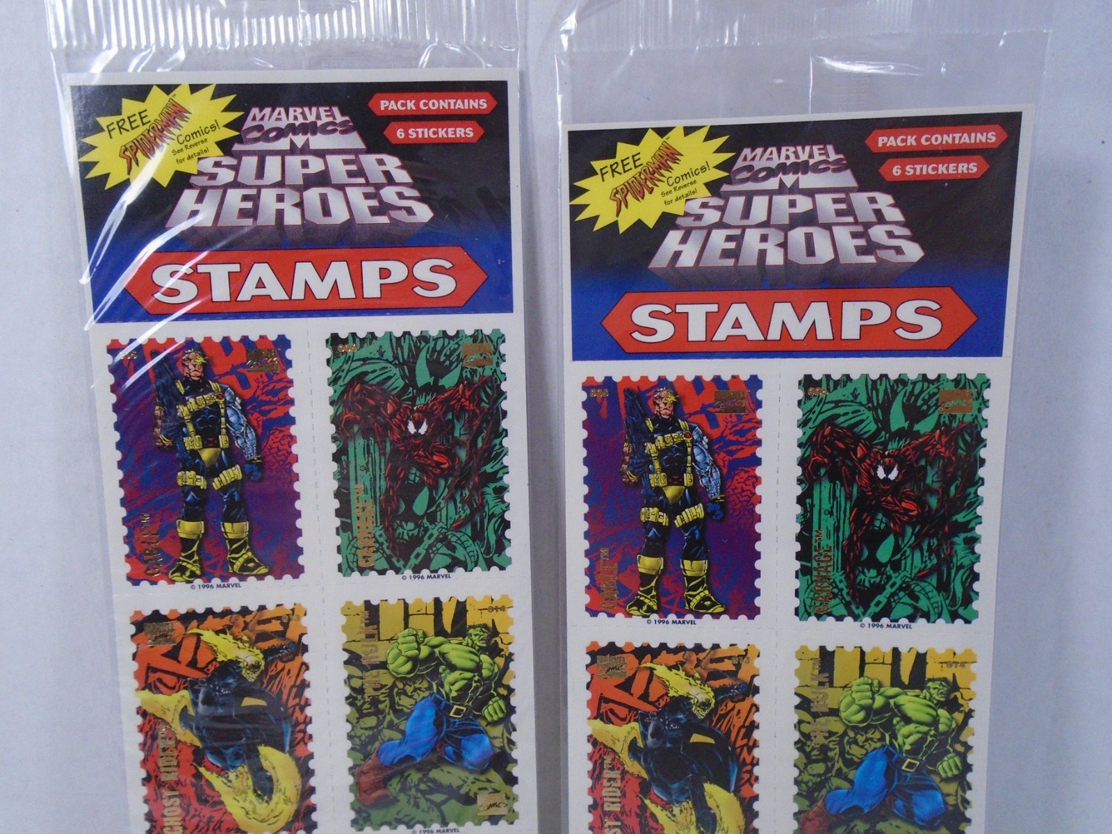 2–1996 MARVEL COMICS SUPER HEROES–STAMPS SHEETS (NEW)